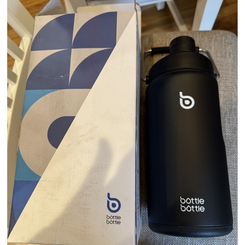 New Bottle Bottle Hippo Black 64 Ounce Water Bottle